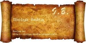 Ibolya Beáta névjegykártya